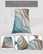 DecorLovee Teal Ombre King Pillow Cases Set of 2 - Microfiber Bed Throw Pillow Covers, Modern Geometric Abstract Brown Aesthetic Decorative Lumbar Pillow Cover with Envelope Closure for Sofa/Travel - Image 7