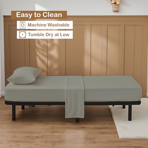 ARlinen 4 PCs Cot Sheets Sets 30" X 80", Egyptian Cotton Fitted Mattress Fits Upto 4"-8" Deep Perfect for Narrow Twin/RV Bunk/Guest Bed Replacement/Camping, Light Grey - Image 5