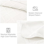 Exclusivo Mezcla 3-Piece Soft Quilts Queen Size Bedding Set, White - Image 5