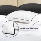 Kickoff Viscose Bamboo Pillowcase, King, Set of 2, 100% Organic Hidden Zippered Viscose Bamboo Pillow Case King Size, Cooling Pillow Cover for Hot Sleepers (20"x40", Trimmed, Onyx Black) - Image 3