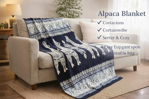Alpaca Wool Blanket Queen 94x78 in | Ultra Soft, Non-Itchy & Breathable | Premium Alpaca Blanket | Warm, Hypoallergenic Natural Fiber (Blue Lama, Queen (U.S. Standard)) - Image 4