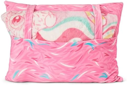 Northwest Furby Wavy Pink Furby Silk Touch Throw Blanket 50 x 60 Inches with Plush Pocket Pillow 14 x 20 Inches - Comfy & Cozy Blanket & Pillow Set for Boys and Girls - Image 5