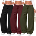 Neer 3 Pack Women's Wide Leg Sweatpants Baggy Pants with Pockets by Neer