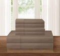 Elegant Comfort Luxurious Soft 1500 Thread Count Egyptian 5-Piece Premium Hotel Quality Wrinkle Resistant Coziest Bedding Set, Easy All Around Elastic Fitted Sheet, Deep Pocket, Split King, Taupe by ELEGANTCOMFORT