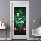 Window Privacy Film Frosted, Halloween Non-Adhesive Static Cling Window Tint, Green Spooky Pumpkin Ghost Moonlight Castle Insulated Windows Frosted Films for Living Room, 35.4 x 78.7 Inches - Image 3