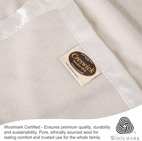 Creswick Woollen Mills 100% Australian Merino Wool Blanket – Soft Warm and Natural with Satin Binding, Breathable Luxury Bedding for All Seasons, (Natural, Throw) - Image 6