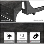 TUTOTAK C Shaped End Table with Charging Station, Side Table for Sofa - Image 7