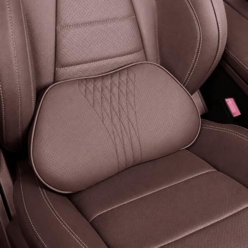 Universal Memory Foam Car Headrest Neck Pillow Auto Neck Cushion (Chestnut Brown, Lumbar Cushion) by Unknown