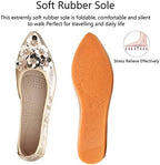 KUNWFNIX Women Ballet Flats Rhinestone Wedding Ballerina Shoes Foldable Sparkly Comfort Slip on Flat Shoes - Image 5