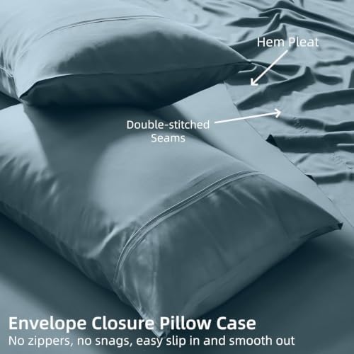 GOKOTTA Soft Standard Pillow Cases, Luxury Silky Cooling Pillow Cases for Hot Sleepers, 100% Rayon Derived from Bamboo, Envelope Closure and Reversible Pillowcases for Hair and Face(20"*26") - Image 6