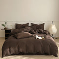 Luxlovery Brown Comforter Set Twin Chestnut Brown Bedding Comforter Set Chocolate Color Solid Soft Breathable Blanket Quilts Dark Color 3 Piece Bedding Set for Women Men Teens Adults by Luxlovery