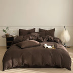 Luxlovery Brown Comforter Set Twin Chestnut Brown Bedding Comforter Set Chocolate Color Solid Soft Breathable Blanket Quilts Dark Color 3 Piece Bedding Set for Women Men Teens Adults by Luxlovery