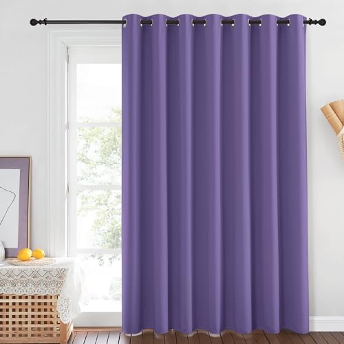 NICETOWN Blackout Lilac Purple Curtain 84 inches Long, Energy Saving Thermal Drape Grommet Sound Reducing Light Blocking Window Treatment for Baby Nursery Bedroom, 1 Panel, W100 x L84 - Image 2