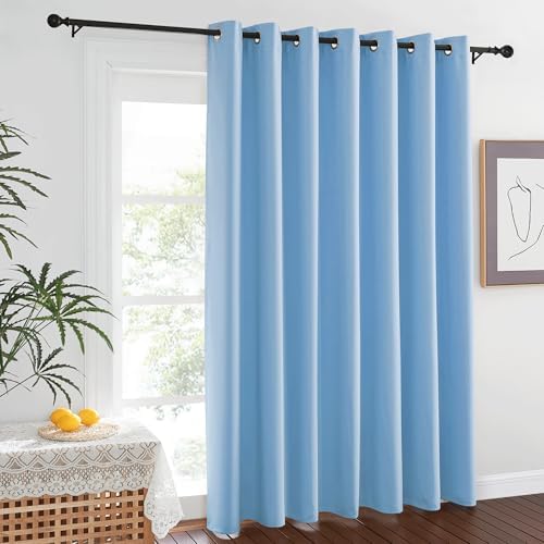 NICETOWN Blue Room Divider Curtains 100 inches Wide Curtains, Grommet Thermal Insulated Blackout Window Treatment Room Darkening for Sliding Glass Door Bedroom, 1 Panel, W100 x L84 - Image 2