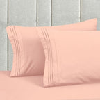 Mocassi Queen Size 4-Piece Bed Sheet Set - 1800 Premium Hotel Quality Microfiber 18-24 Inches Extra Deep Pocket Fitted Sheet- Luxury Soft, Breathable, Wrinkle, and Fade Resistant, Blush Pink - Image 6