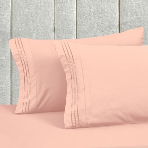 Mocassi Cal King Size 4-Piece Bed Sheet Set - 1800 Premium Hotel Quality Microfiber 18-24 Inches Extra Deep Pocket Fitted Sheet- Luxury Soft, Breathable, Wrinkle, and Fade Resistant, Blush Pink - Image 6