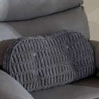 Lumbar Support Pillow for Recliner Chair/Accent Chair/Couch/Office Chair, Tufted Blended Corduroy Back Support Cushion for Elderly, Recliner Cushions for Back Rest, Pain Relief, Reading, Dark Grey by HIGOGOGO