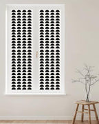 Window Privacy Film Frosted, Black Boho Reusable Static Cling Window Tints, Middle Century Geometric Abstract Art Heat Control Windows Films for Offices, Balcony, 29.5 x 118 Inches - Image 2