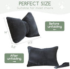 HIGOGOGO Lumbar Support Pillow for Recliner Chair, Bow Knot Shaped Back Support Cushion, Striped Corduroy Soft Decorative Lumbar Pillow for Office Chair, Sofa, Car, Bed, Living Room - Dark Grey - Image 2