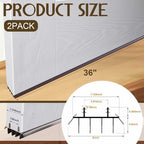 Pushglossy 2 Pcs Kerf Style 36" Door Bottom Seal Threshold Brown - Image 2