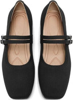 Womens Woven Ballet Flats, Foldable Mary Jane Shoes for Casual Wear by putaomaShoes