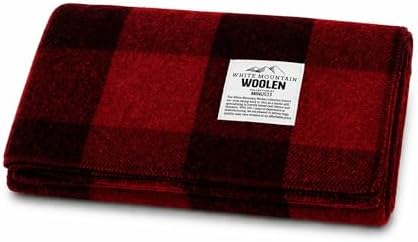 Lodge Twin Blanket - 80% Recycled Wool - Buffalo Plaid - Warm Throw Blanket - Thick - Washable - 65W x 90L - Red and Black Plaid - Image 4