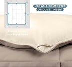 Bare Home Reversible Comforter (King, Taupe/Sand) - Image 6