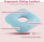Anti-Slip Wheelchair Cushions, Bed Sore Cushions for Butt, Ergonomic Innovations Orthopedic Donut Pillow, Medical Seat Cushion for Sciatica, Back, Coccyx, Pressure Sore (L-Blue) - Image 2