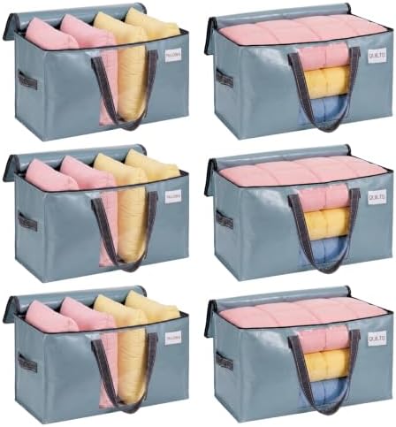 VENO Moving Bags, Wide Open Top, Clear Window, Light Blue, 6 Pack by Veno
