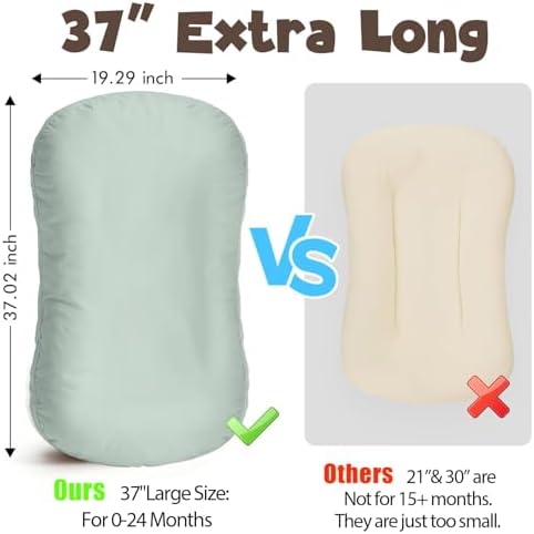 Infant Lounger for Newborn, XL Portable Baby Floor Lounger - Image 2