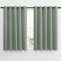NICETOWN Blackout Greyish Blue Curtains for Bedroom - Window Treatment Thermal Insulated Grommet Solid Drapes Energy Saving Sound Reducing for Basement, 2 Panels, W66 x L54 by NICETOWN