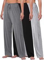 FEQO 3 Pack Women's Lounge Pants Wide Leg Yoga Pants Pajama Bottoms by FEQO