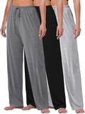 FEQO 3 Pack Women's Lounge Pants Wide Leg Yoga Pants Pajama Bottoms by FEQO