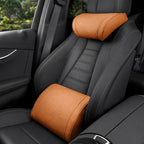 Ergonomic Headrest and Lumbar Support Set for Car Seats, Breathable Perforated Leather Car Pillows, Luxurious Memory Foam Neck Pillow for All Cars, Eases Neck Fatigue for Long Driving(Amber) by Unknown