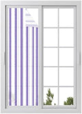 Window Privacy Film Frosted, Purple Striped Reusable Static Cling Window Tints, Farmhouse Vertical Stripes Geometric Heat Control Windows Films for Offices, Balcony, 29.5 x 118 Inches by Unknown