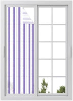Window Privacy Film Frosted, Purple Striped Reusable Static Cling Window Tints, Farmhouse Vertical Stripes Geometric Heat Control Windows Films for Offices, Balcony, 29.5 x 118 Inches by Unknown