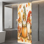 Window Privacy Film Frosted, Fall Pumpkins Static Cling Door Window Covering, Thanksgiving Autumn Gnomes Maple Leaves UV Blocking Windows Film for Office, Hotel, Bedroom, 29.5 x 78.7 Inches - Image 5