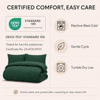 CozyLux Twin Comforter Set Emerald Green - 5 Pieces Bed in a Bag - Image 6