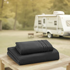 Camping Sheets Twin Size - Outdoor Air Mattress Sheet Set – Built-in Corner Straps for Air Mattress & Camping Use – Designed for Inflatable Beds & Tailgate Sleepovers, Black - Image 3