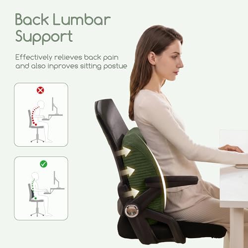 Lumbar Support Pillow for Recliner Chair/Accent Chair/Couch, Large Memory Foam Back Support Cushion for Elderly, Recliner Cushions for Back Rest, Pain Relief, Reading, Washable Cover, Dark Green - Image 4