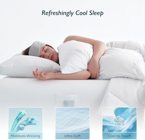 Breescape Cooling Pillow Cases Queen Size Set of 2, BlendTek™ Cooling Technology for Hot Sleepers & Night Sweats, Silky Soft Cool Pillowcases for Hair & Skin Care, 20" x 30", Snow White - Image 3