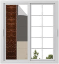 Window Privacy Film Frosted, Brown Leather Pattern Static Cling Door Window Covering, Modern Art Animals Leather Rustic UV Blocking Windows Film for Office, Hotel, Bedroom, 29.5 x 78.7 Inches by Unknown
