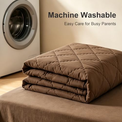 BEDSUM Cooling Toddler Comforter, Rayon Made from Bamboo, Brown - Image 6