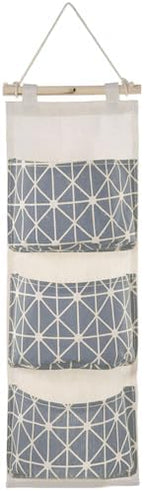 Hanging Wall Storage Bag - 3-Pocket Fabric Organizer for Dorm, Bedside, Nightstand, Small Spaces by Unknown