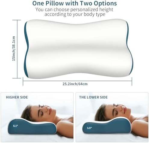 Cervical Neck Pillow - Contour Memory Foam Pillows for Deep Sleep Ergonomic Pillow Cooling Bed Pillow for Neck Support Pillow for Sleepers - Image 5