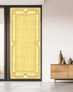Window Privacy Film Frosted, Lemon Yellow Botanical Non-Adhesive Static Cling Window Tint, Vintage Florals Geometric Minimalist Insulated Windows Frosted Films for Living Room, 35.4 x 78.7 Inches - Image 5