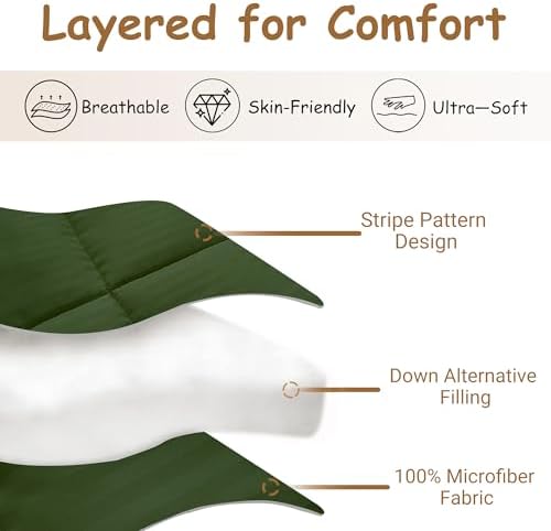 ZPECC Toddler Down Alternative Comforter, 39" x 47", Olive Green - Image 3