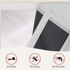 RYB HOME 2 Panels 100% Blackout French Door Curtains Set of 2 - W30 x L69, Greyish White - No Drill Door Window Curtains Thermal Insulated Privacy Assured Shades for Front Entrance - Image 5