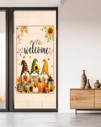 Window Privacy Film Frosted, Thanksgiving Non-Adhesive Static Cling Window Tint, Fall Gnomes Pumpkin Maple Leaf Sunflowers Insulated Windows Frosted Films for Living Room, 35.4 x 78.7 Inches - Image 5