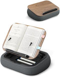 Viozon Lap Book Pillow Stand with Storage, Adjustable Beanbag Reading Pillow with Dark Wood Panel, Multi-Angle Book Holder for Hands-Free Reading in Bed or Sofa,Book Lover Essential, Soft Cushion by viozon